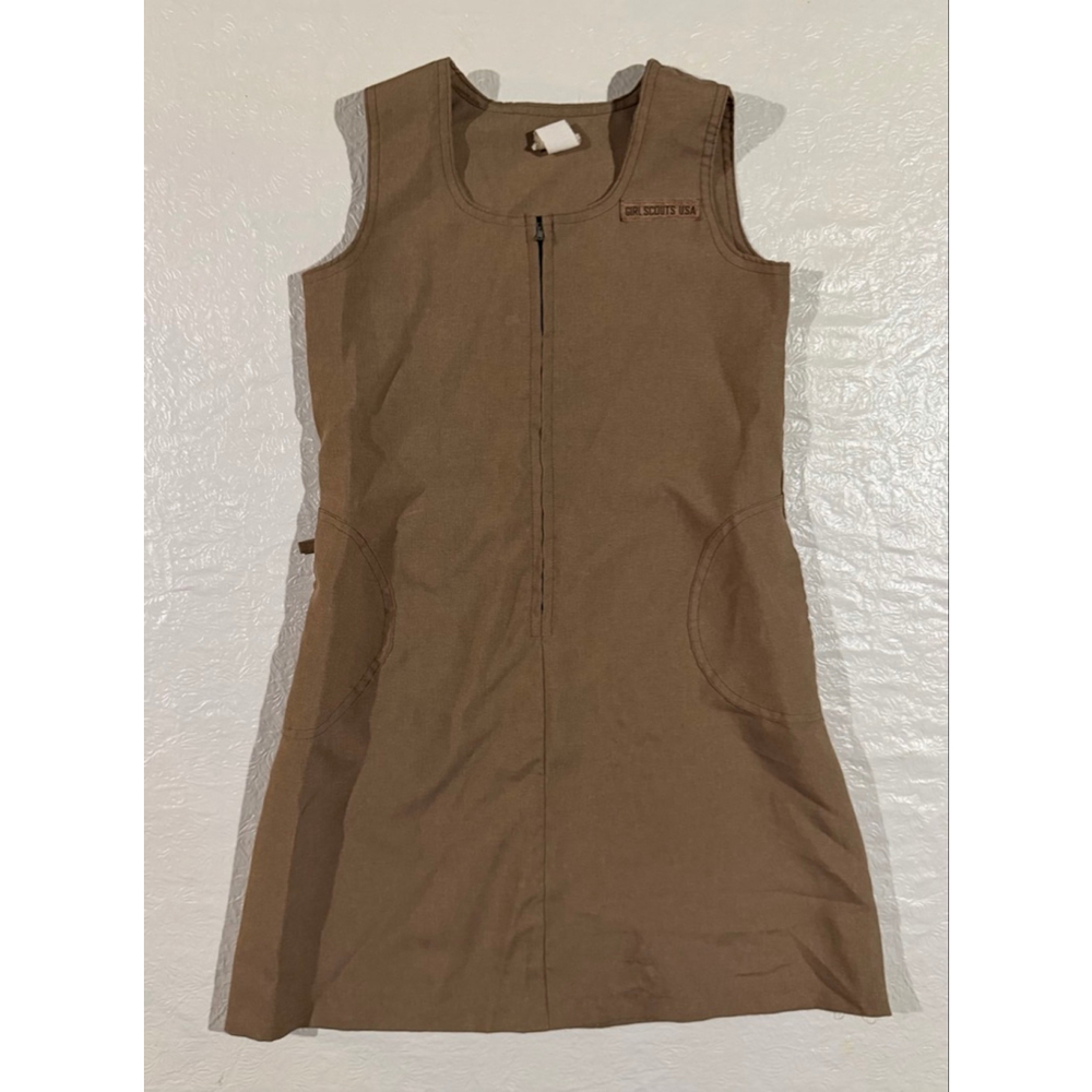 Vintage Girl Scouts Brownie Sleeveless uniform jumper Dress Size 12 - Picture 2 of 9